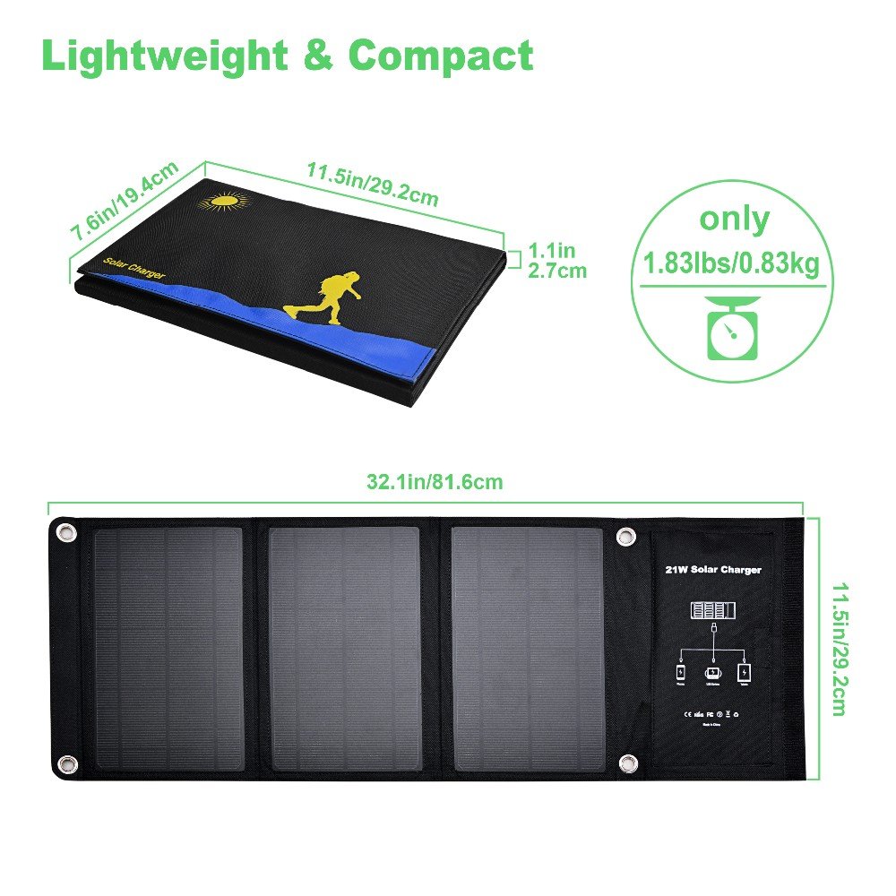 Foldable Solar Charger Portable Mobile Charger Phone Solar Panel Power Solar Charger For Cell Phone Laptop