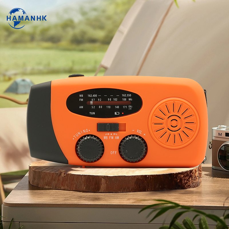 Solar flashlight Radio Hand Crank Portable AM/FM/NOAA Emergency Radio 2000mah Power Bank Phone Charger