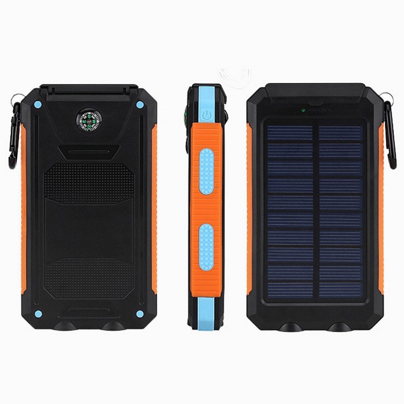 Waterproof Camping 20000Mah Solar Power Bank Solar Phone Charger External Backup Battery Pack with Dual USB Ports Power Bank