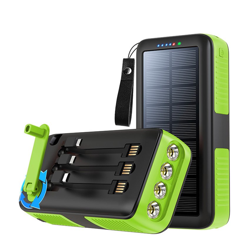 Hand Crank Charging Solar Power Bank 20000Mah 10000Mah Charger Fast Charging For Laptop For Mobile Phone