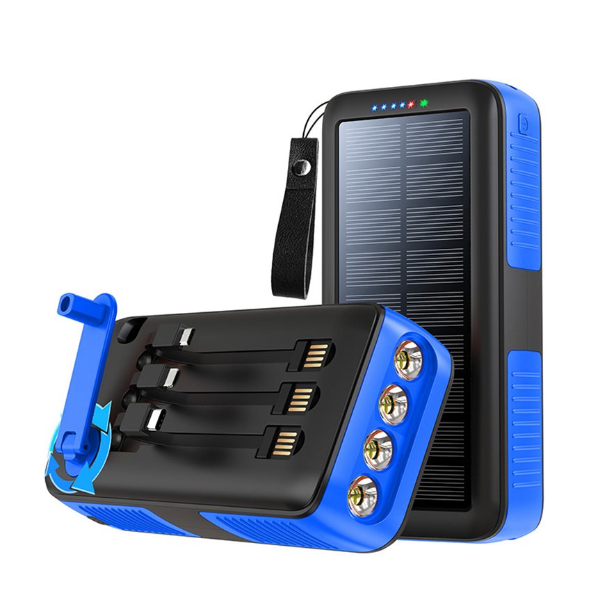 Hand Crank Charging Solar Power Bank 20000Mah 10000Mah Charger Fast Charging For Laptop For Mobile Phone