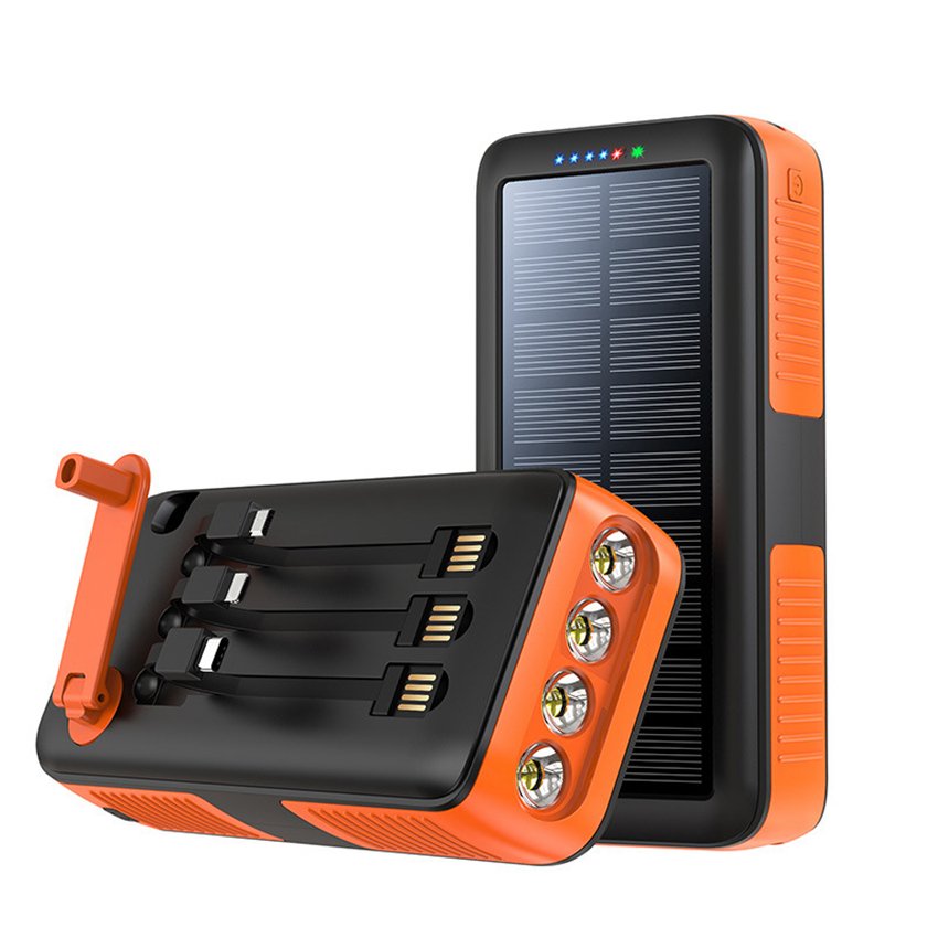 Hand Crank Charging Solar Power Bank 20000Mah 10000Mah Charger Fast Charging For Laptop For Mobile Phone