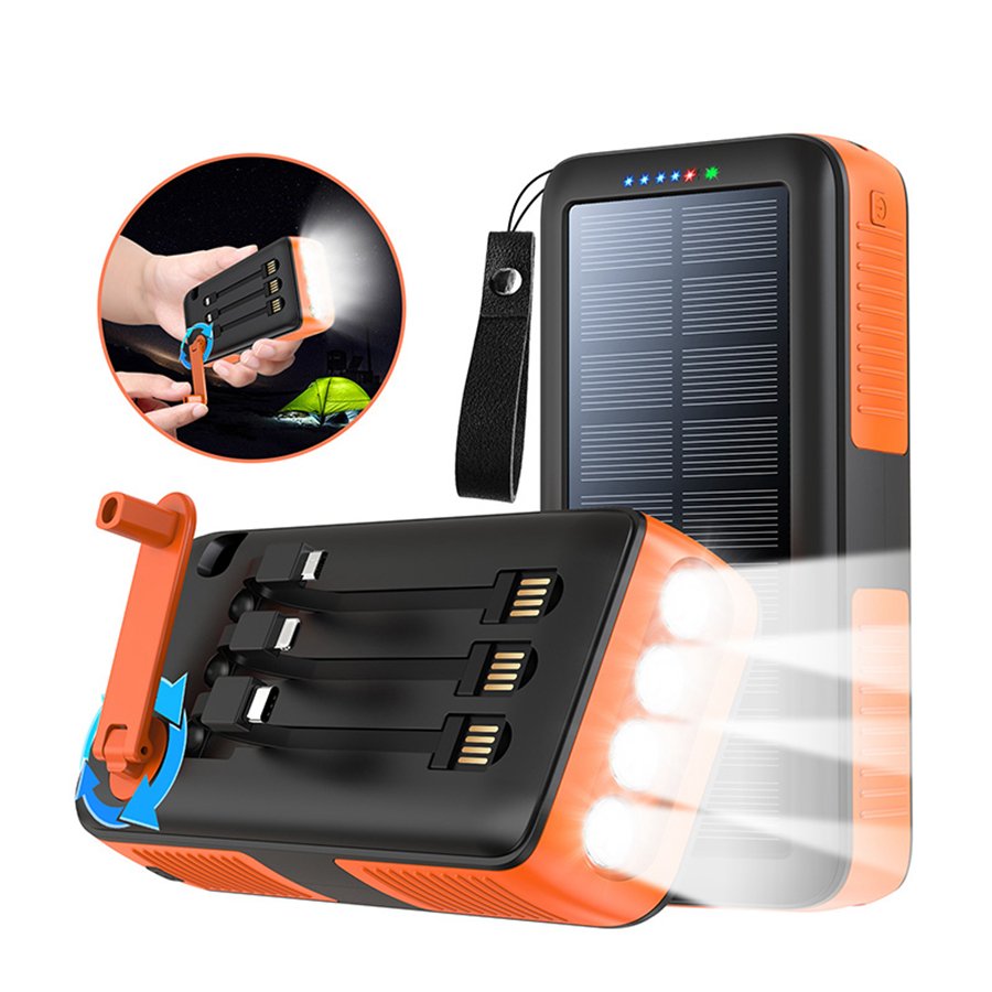Hand Crank Charging Solar Power Bank 20000Mah 10000Mah Charger Fast Charging For Laptop For Mobile Phone