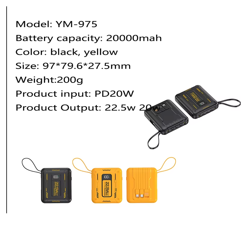 Portable Charger 10000mAh Power Banks Mobile Phone DualUSB Quick Charge 22.5w pd20w Power Bank 20000mAh with Digital Display
