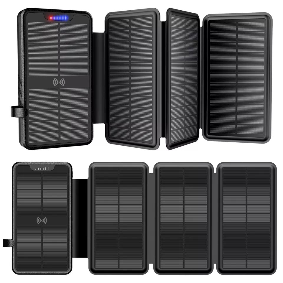 Original Factory OEM Logo Foldable Solar Phone Charger Big Capacity 26800mAh Wireless Charger Dual USB Solar Panel Power Banks