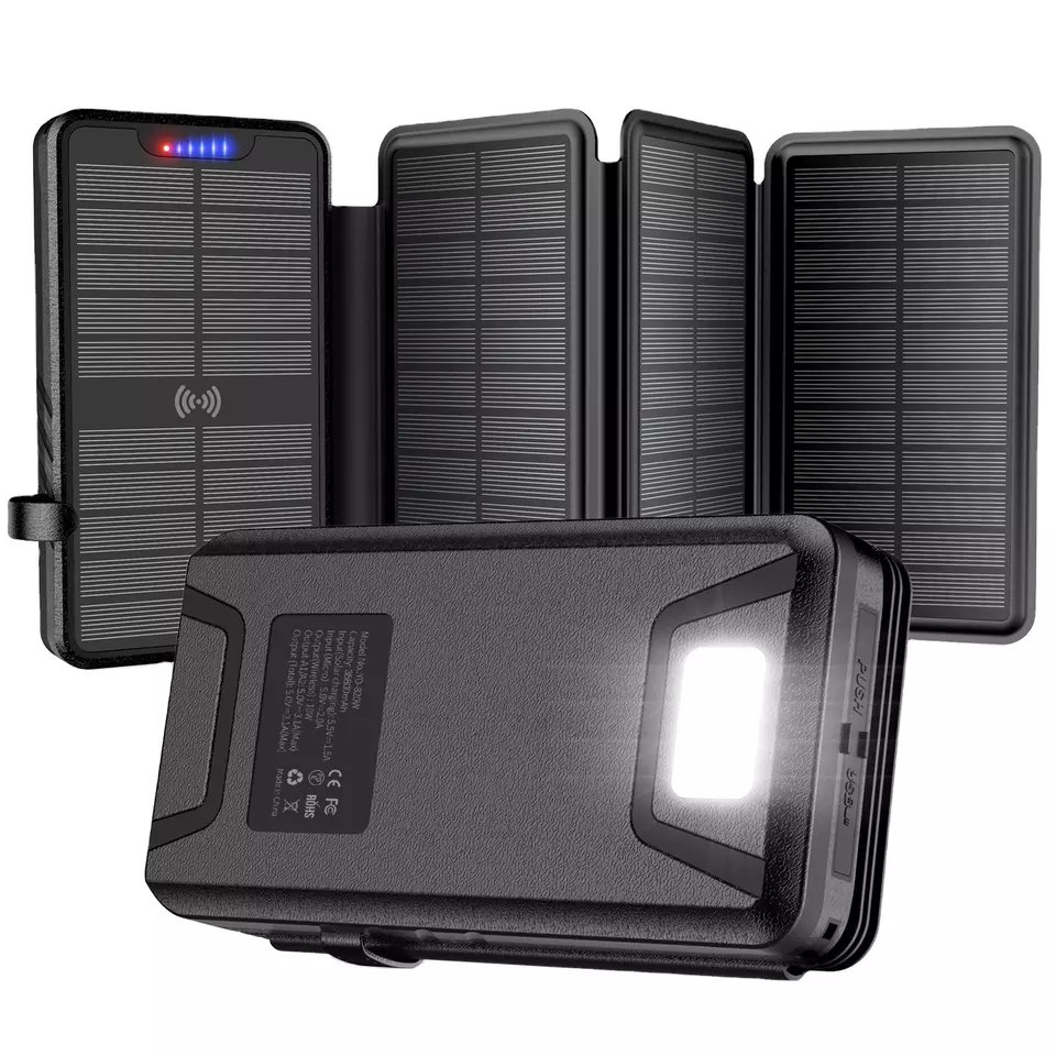 Original Factory OEM Logo Foldable Solar Phone Charger Big Capacity 26800mAh Wireless Charger Dual USB Solar Panel Power Banks