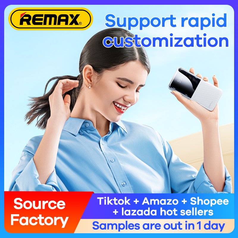 REMAX 20000mah powerbank carregador banco de portability portable battery fast charger power bank 20000mah 10000mah with 2 Cable
