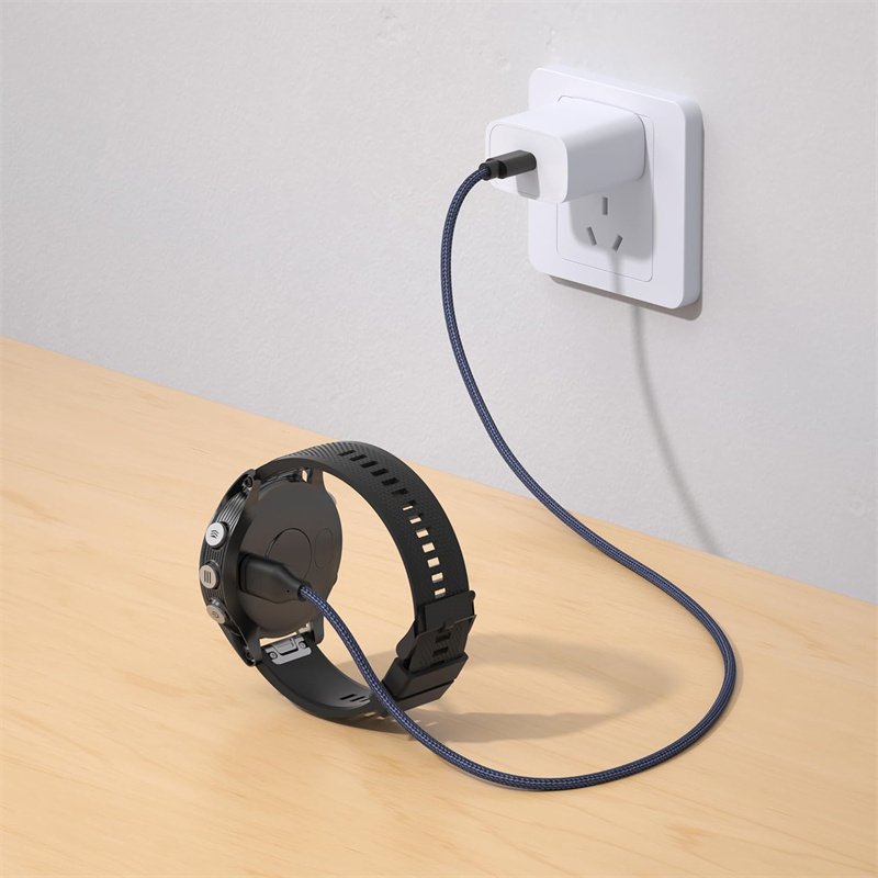 Braided Nylon Charger Cable for Garmin Fenix 8 7 6 5 S X Solar Vivoactive 5 4 4S 3 Forerunner 965 955 945 Fast Charging Adapter