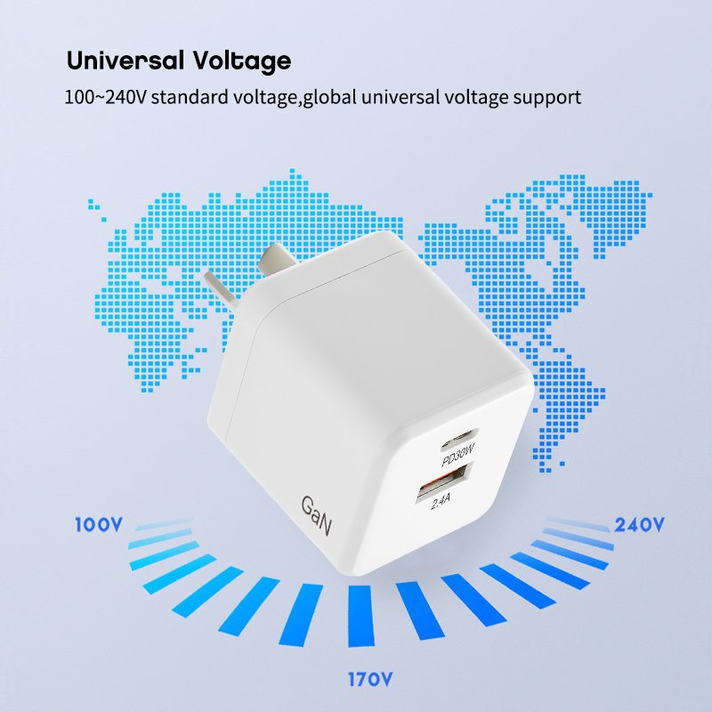 Gan 30w Fast Charger Original Gan Mobile Charger for Samsung S8 S9plus S9splus Abs