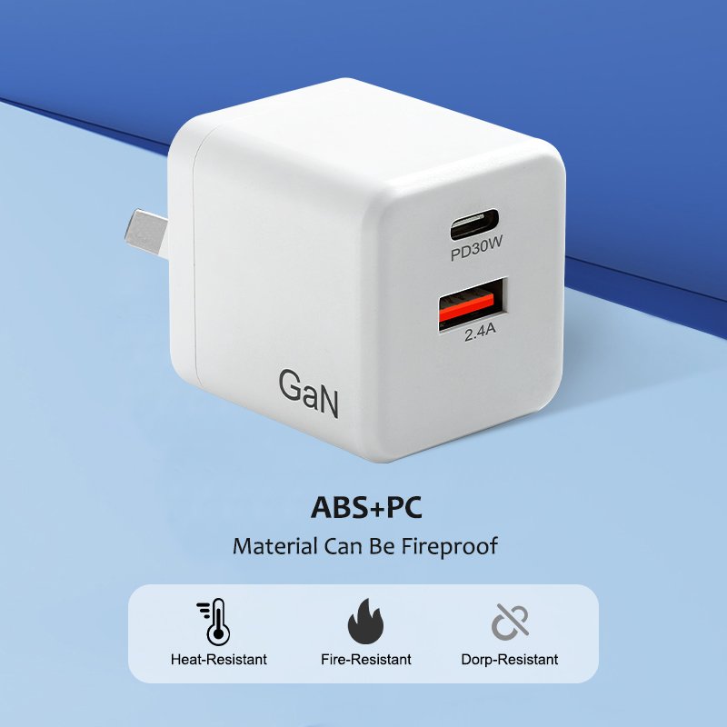Gan 30w Fast Charger Original Gan Mobile Charger for Samsung S8 S9plus S9splus Abs