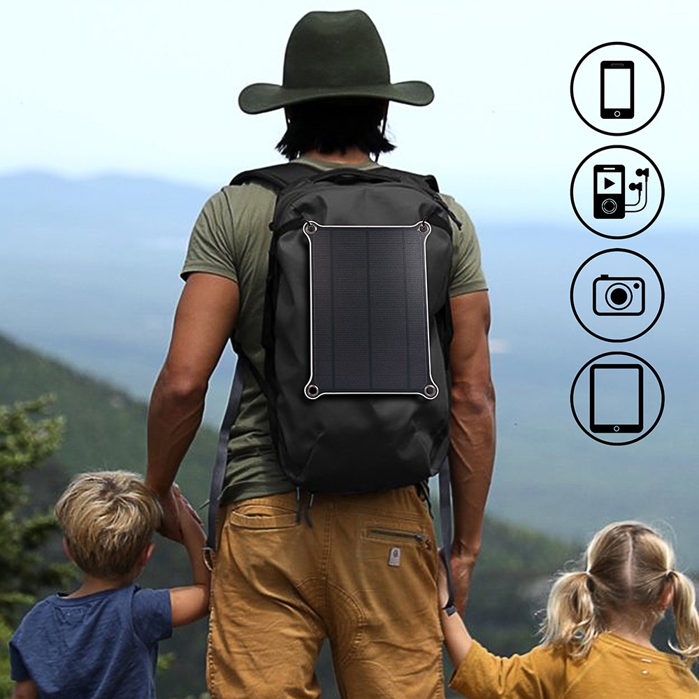 Outdoor Solar Panel 6W Backpack Usb Charger Battery Power Bank Solar Charging Bag For Phones Camping Travel Backpack