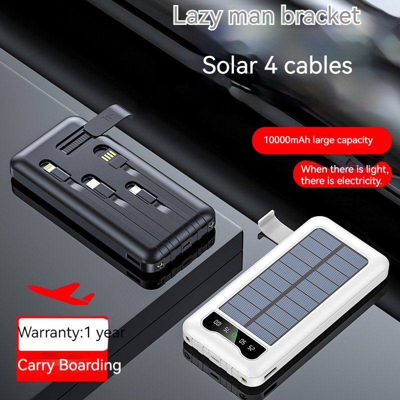Thin Waterproof Portable Solar Powerbank 10000mAh Charger Power Bank 10000mAh Flash Light Solar Power Banks Charger With Stand