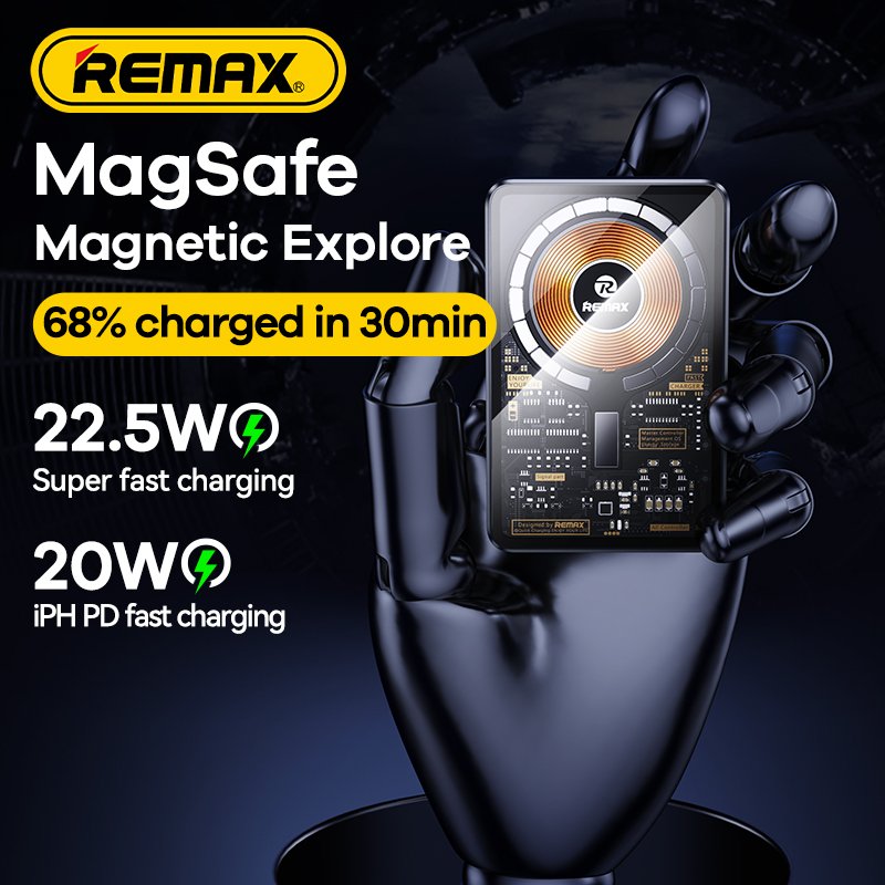 Remax High Quality Rpp-558 Mini Portable Magnet Wireless Charger 10000Mah Powerbank With Magnetic Function Power Bank