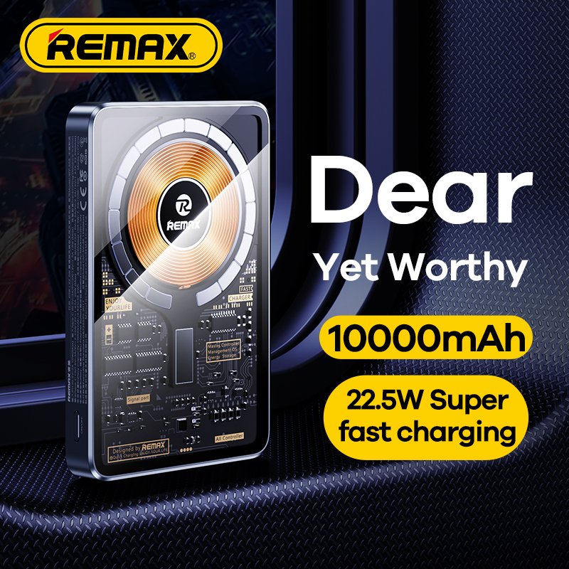 Remax High Quality Rpp-558 Mini Portable Magnet Wireless Charger 10000Mah Powerbank With Magnetic Function Power Bank