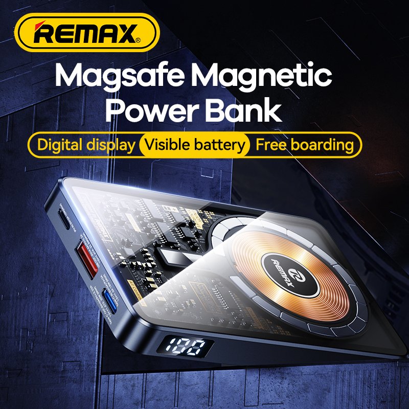 Remax High Quality Rpp-558 Mini Portable Magnet Wireless Charger 10000Mah Powerbank With Magnetic Function Power Bank
