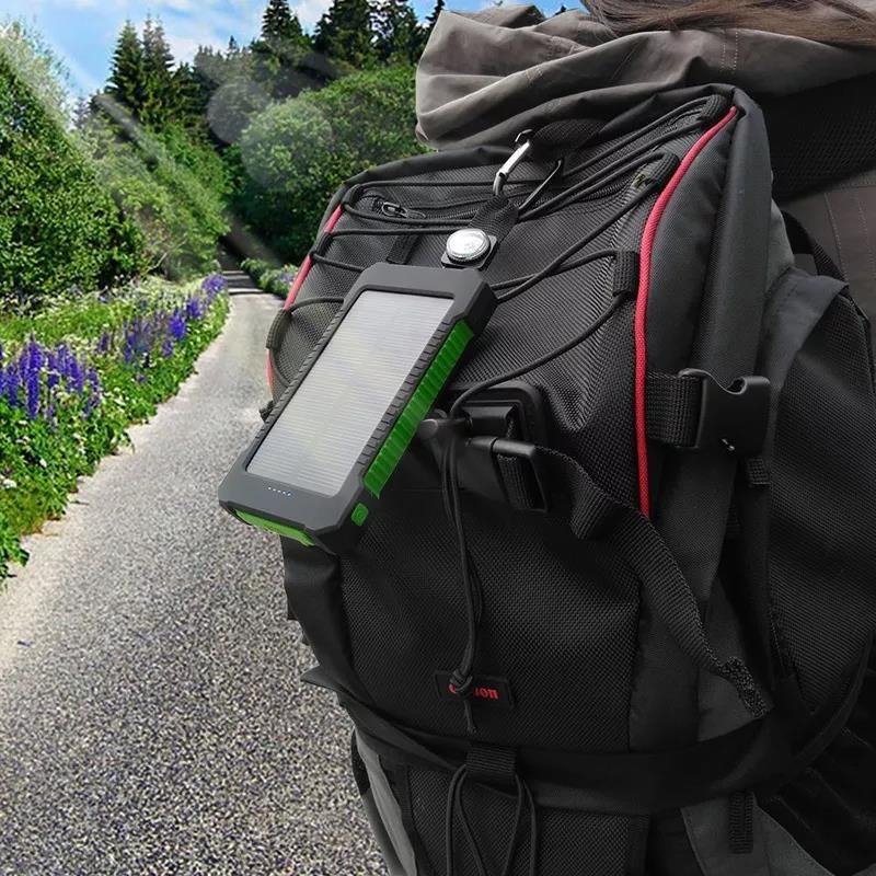 Factory Wholesales 20000mah Solar Powerbank Outdoor Sport Smart Power Bank Waterproof Compass Led Flashlight Solar Powerbank