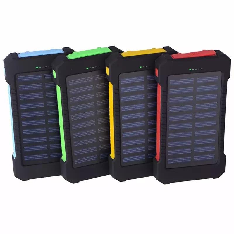 Factory Wholesales 20000mah Solar Powerbank Outdoor Sport Smart Power Bank Waterproof Compass Led Flashlight Solar Powerbank
