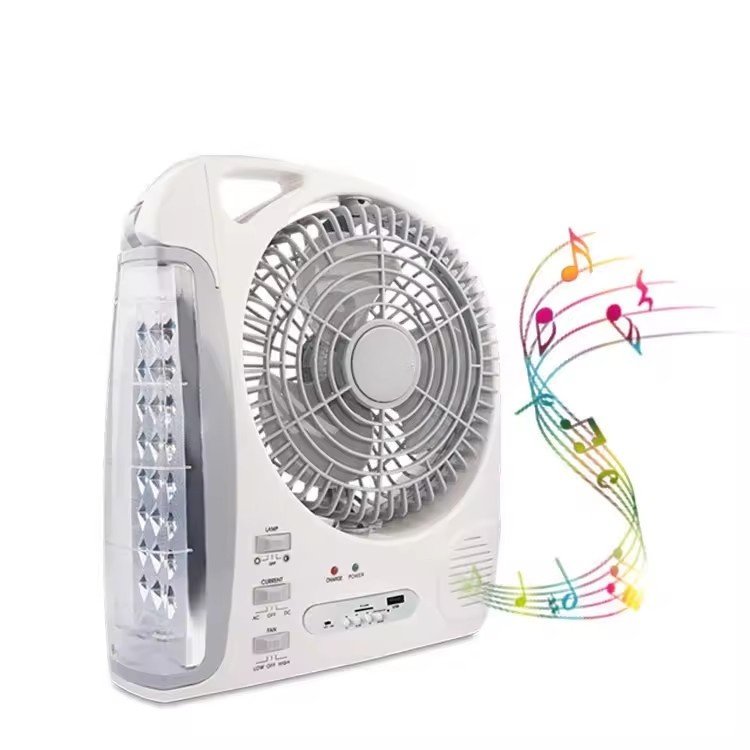 Portable 8-Inch Solar Panel with FM Radio Speaker and LED Study Desk Lamp Table Fans Product Category
