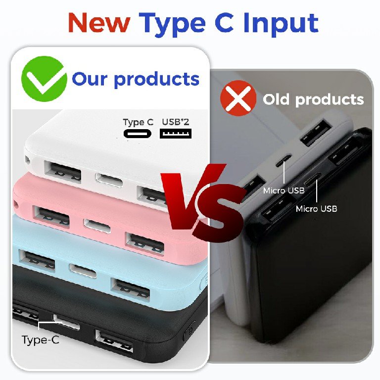 2025 Giveaway Hot Sale Gift Powerbank Type C input port OEM logo for Gift for Travel for Gift Phone Mini Portable Powerbank