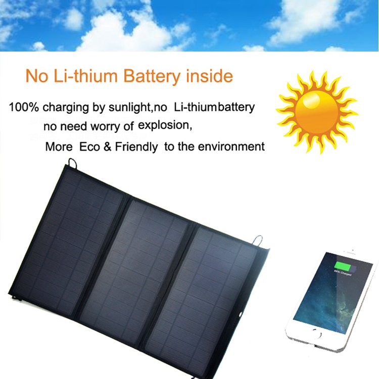 21W 28W Foldable Fabric backpack Solar Cell Portable Charger USB Solar Panel for Bags