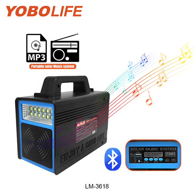 Emergency Back Up Outdoor Picnic Solar Charger Lead Acid Battery Portable Light System 12V Solar Home System With Bluetooth Mp3
