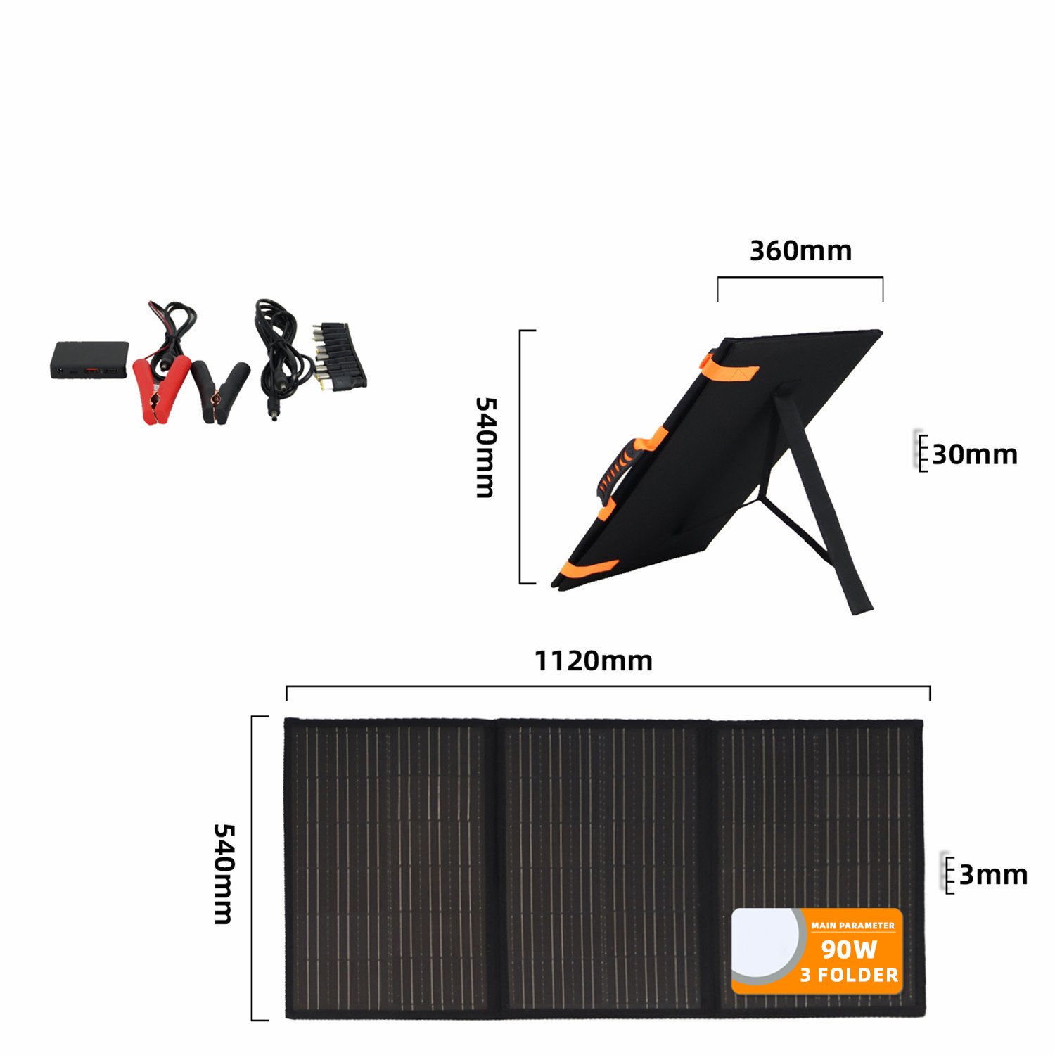 100W Foldable Solar Panel 100W Charger Power System Portable Power Station IP65 Waterproof Solar Panel