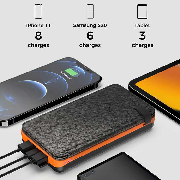 Hiluckey Solar Power Bank 16000mAh Solar Charger Portable Solar Power Charger with 4 Solar Panels Solar Charging