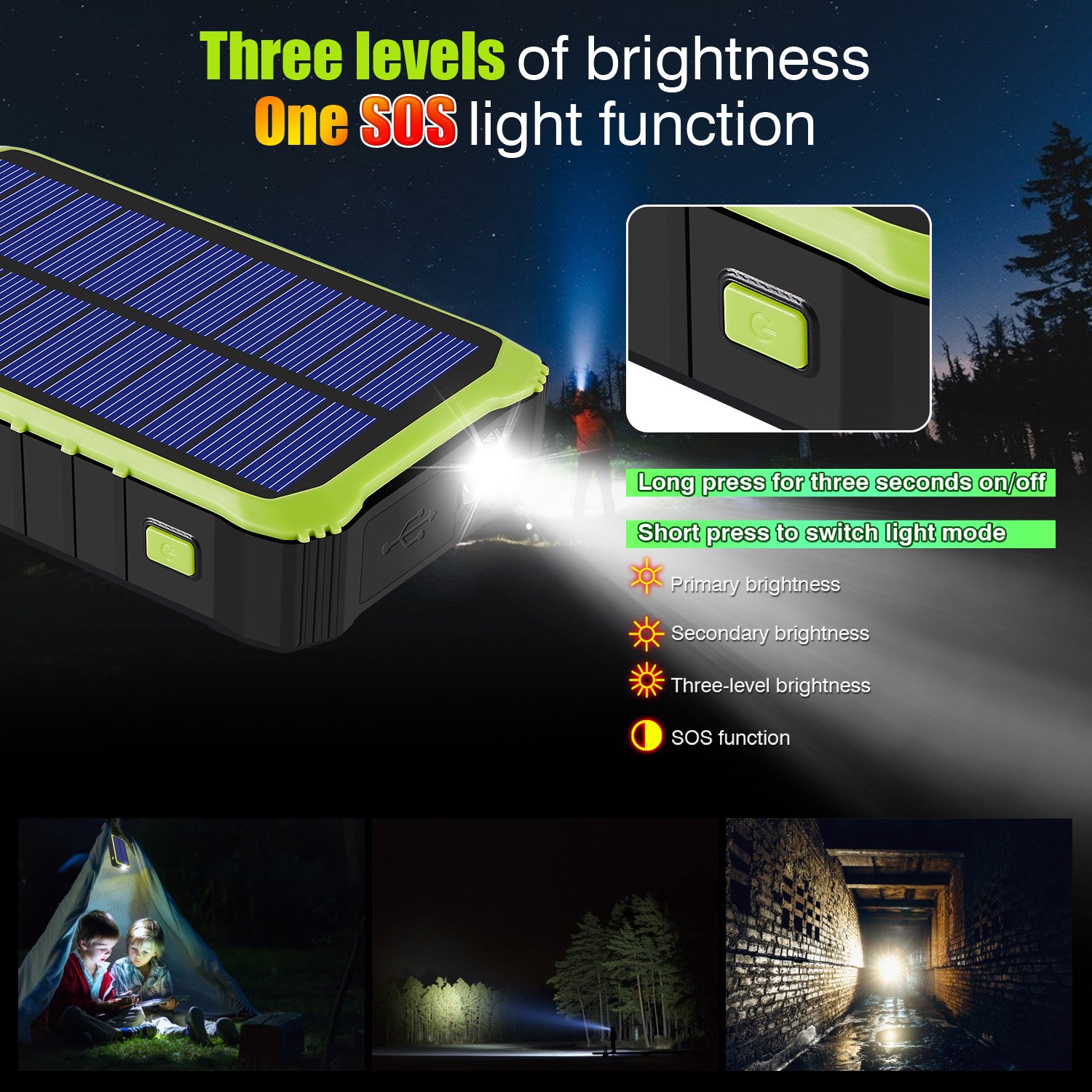 New arrival solar powered portable power bank 10000mAh hand crank mobile charger emergency crank generator