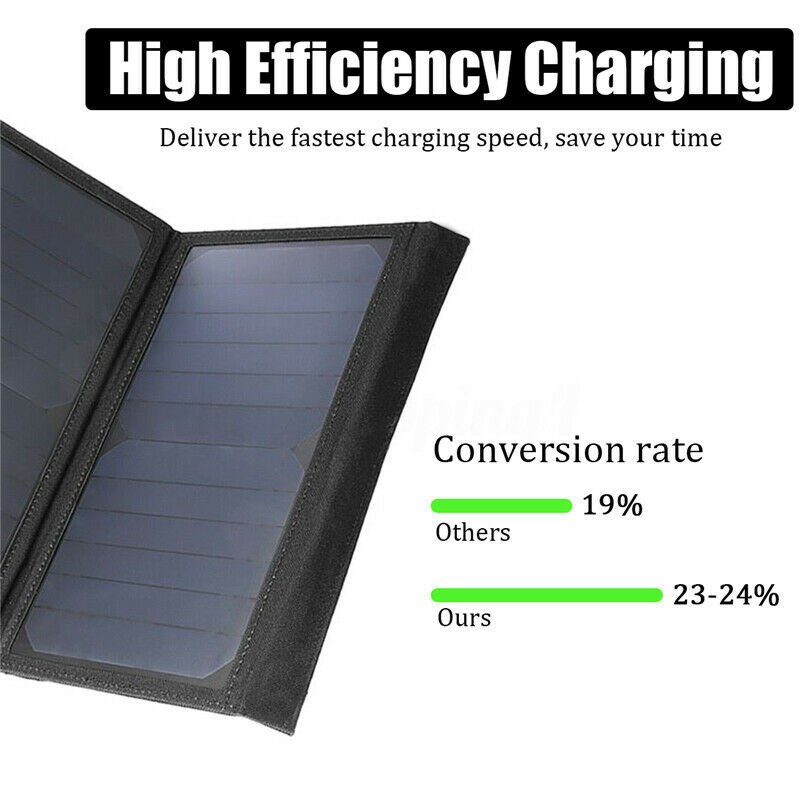 Solar Charger 20W Solar powered phone charger with USB Ports Waterproof Foldable Camping Travel Charger for smart phones