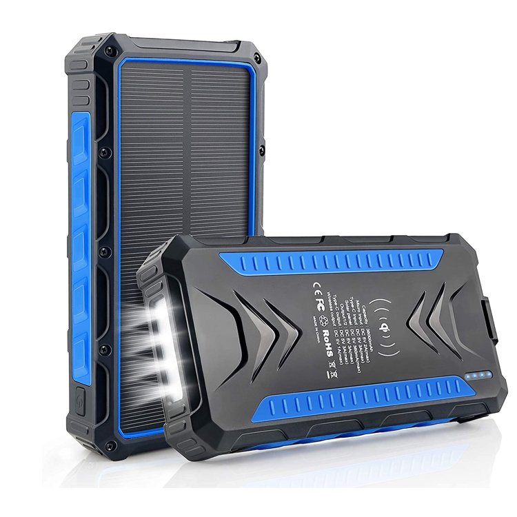 LED Light Type-C Solar Powerbank Power Bank 36000 MAH Portable Phone Solar Charger For Mobile Phone