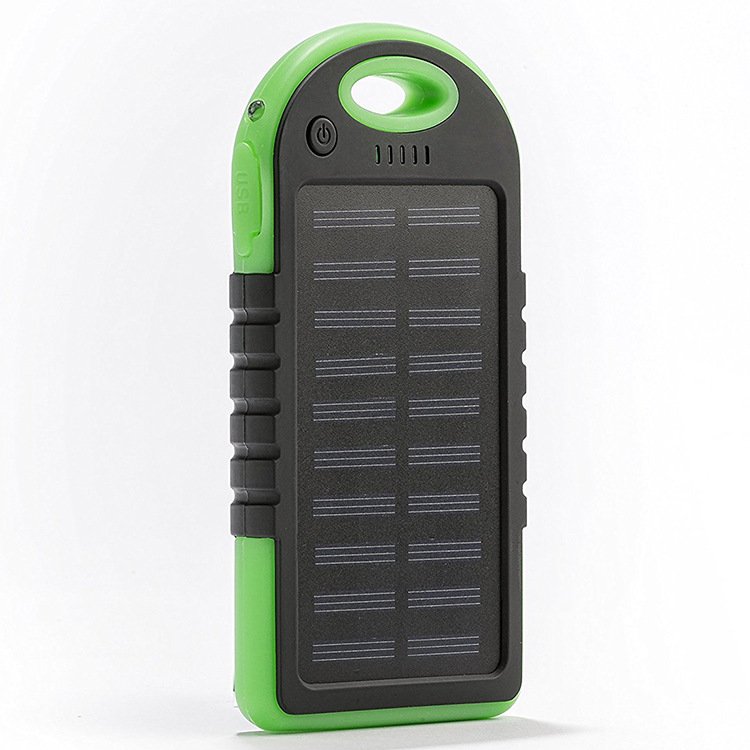 China Factory Solar Power Bank 5000mAh Portable Solar Charger External Battery Backup Solar Power Bank with Flashlight