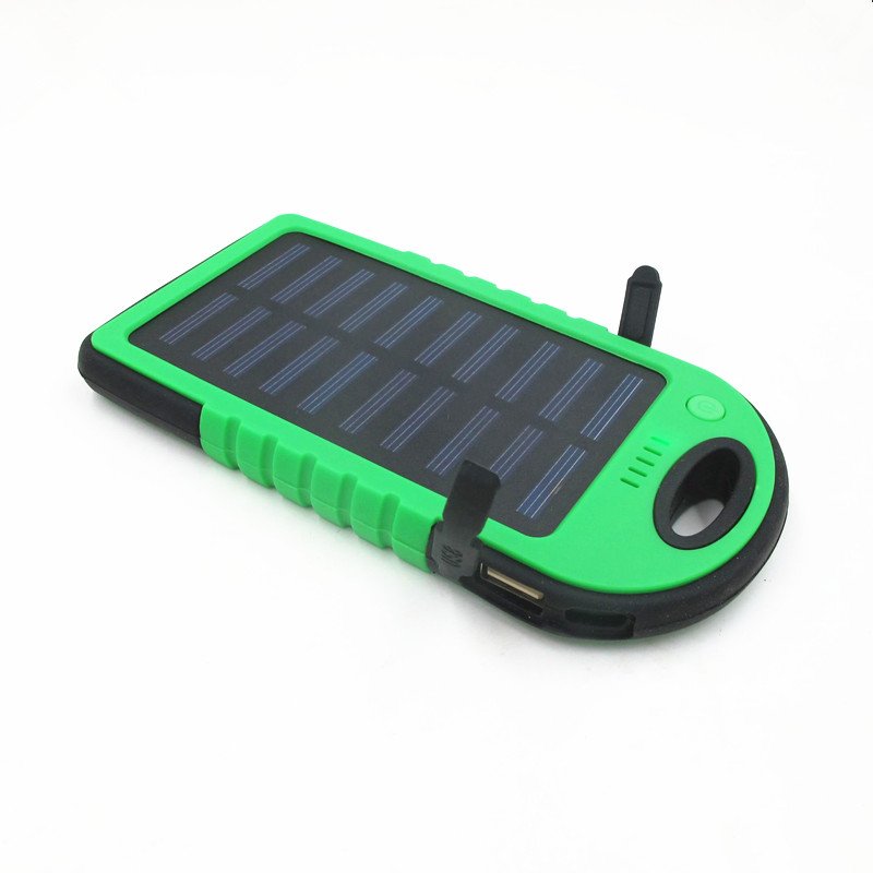 China Factory Solar Power Bank 5000mAh Portable Solar Charger External Battery Backup Solar Power Bank with Flashlight