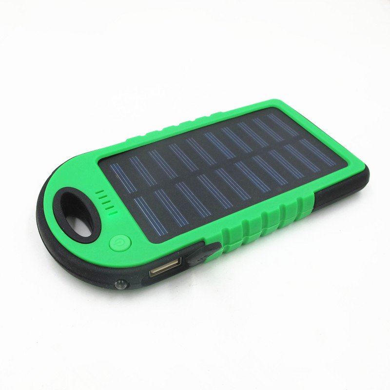 China Factory Solar Power Bank 5000mAh Portable Solar Charger External Battery Backup Solar Power Bank with Flashlight