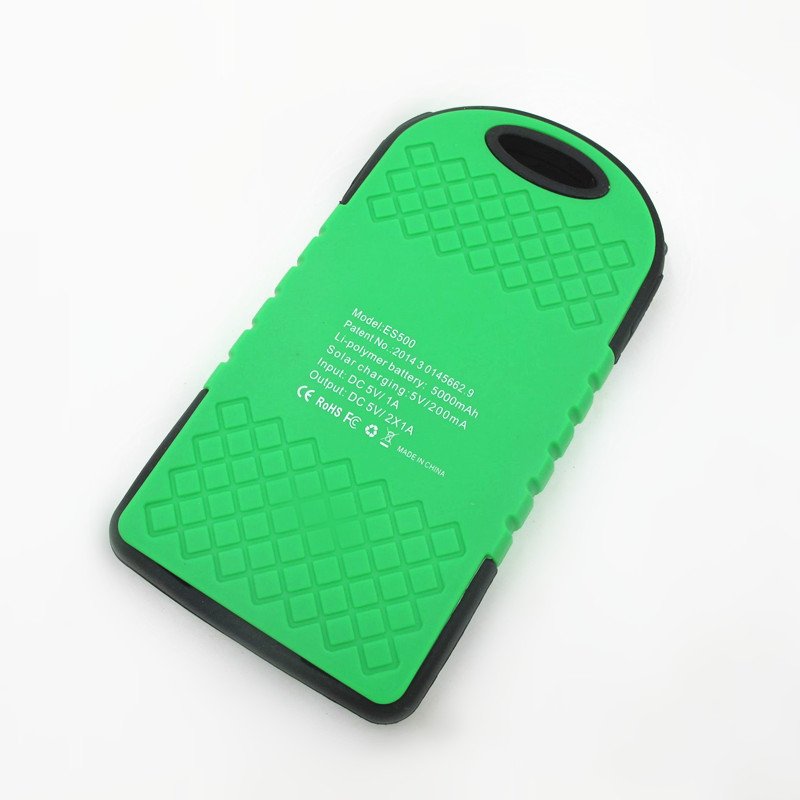 China Factory Solar Power Bank 5000mAh Portable Solar Charger External Battery Backup Solar Power Bank with Flashlight