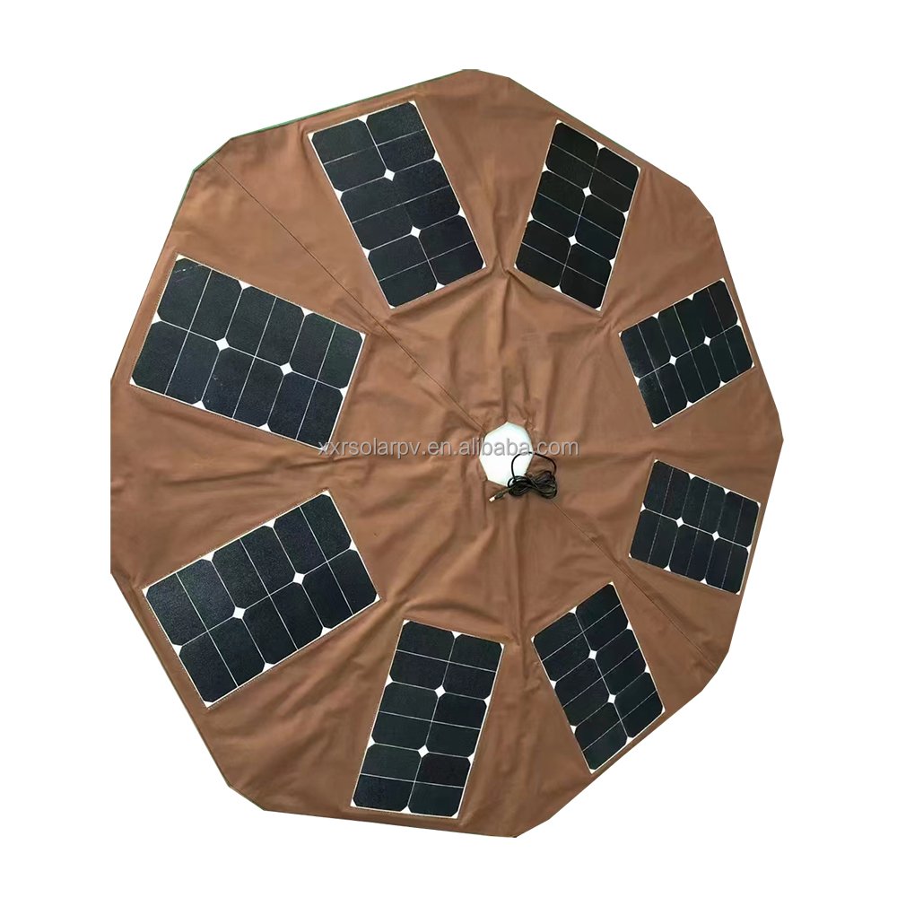 Outdoor umbrella model 70W 18v Custom Solar Panel Umbrella design Charger for Power Supply on outdoor restaurant, balcony, yard