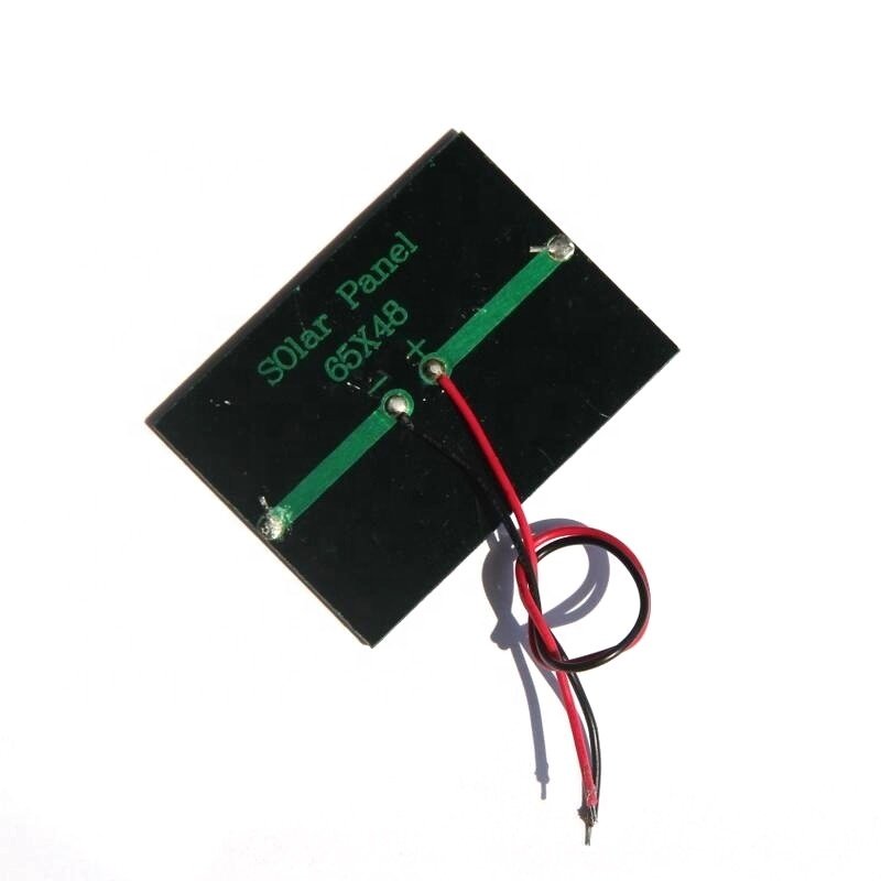 BUHESHUI 0.3W 3V Mini Solar Panel with Wires Polycrystalline Solar Cell DIY Solar Charger & Education Kits 65*48MM