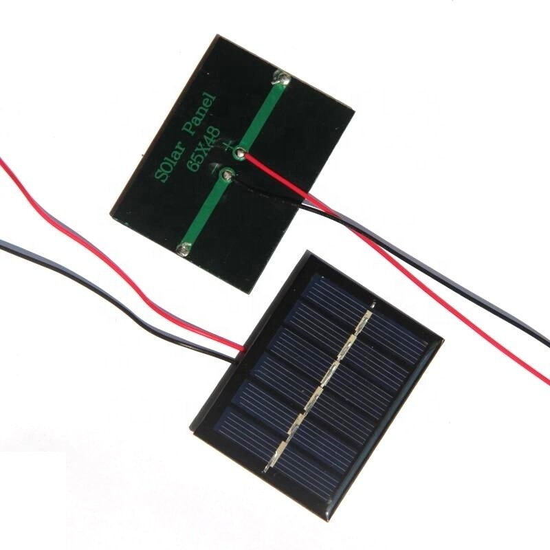 BUHESHUI 0.3W 3V Mini Solar Panel with Wires Polycrystalline Solar Cell DIY Solar Charger & Education Kits 65*48MM