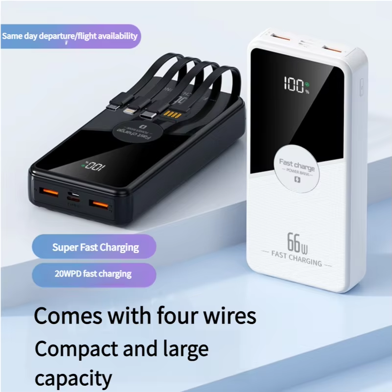 Portable Charger with Built-in Cables,20000mAh Power Bank for iPhone, Slim Fast Charge Battery Pack, Travel Essentials Powerbank