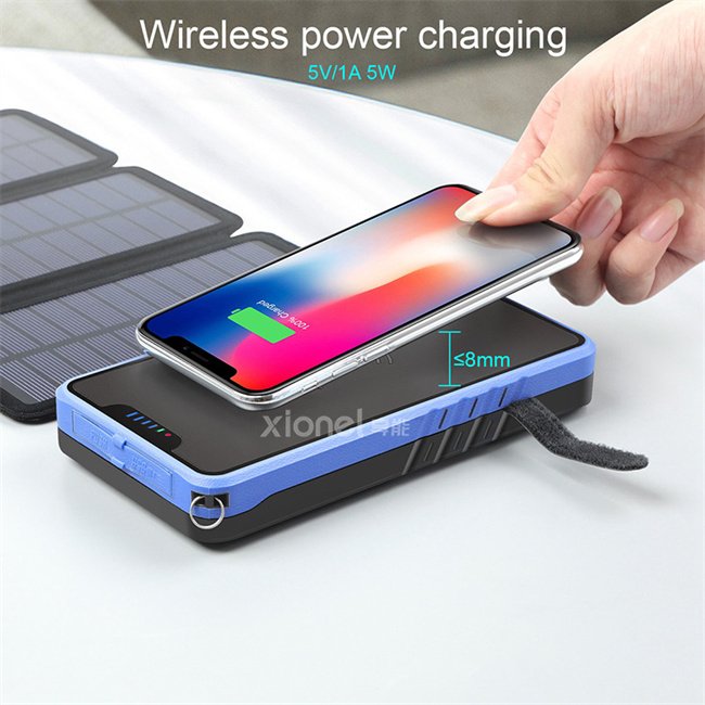5V Solar Panel USB Charge 10000mAh Powerbank Portatil Waterproof Power bank Phone Cargador with Dual Lamp