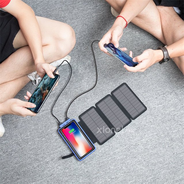 5V Solar Panel USB Charge 10000mAh Powerbank Portatil Waterproof Power bank Phone Cargador with Dual Lamp