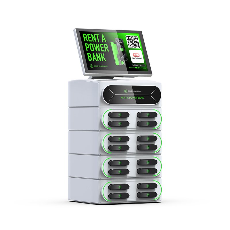 6000mah rental power bank power station 16 slots integrated stackable fast chargers vending machine sharing charging station