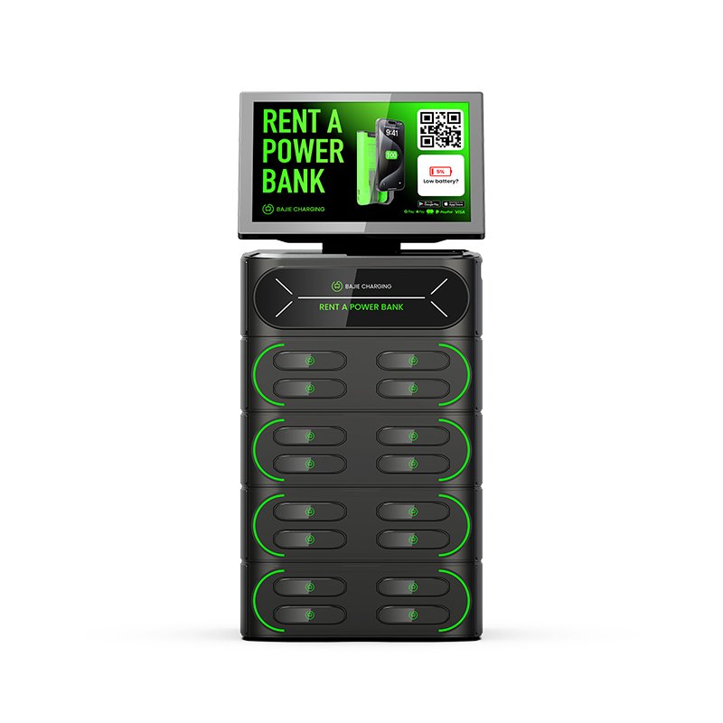 6000mah rental power bank power station 16 slots integrated stackable fast chargers vending machine sharing charging station