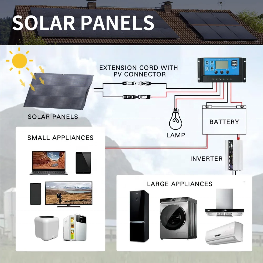 Solar Panel Kit 12v 125w 250w 375w 500w 18bb Solar Cell Flexible Power Station 18v Battery Charger System For Camping Boat Rv