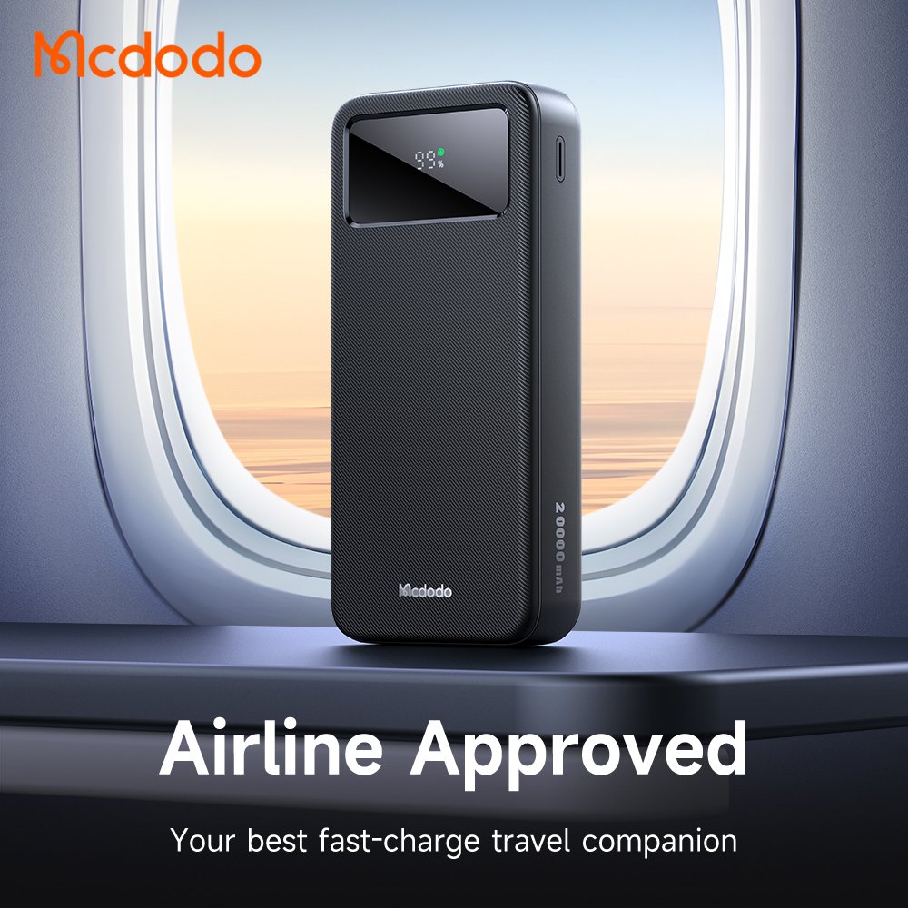 Mcdodo 423 22.5W 20000mAh USB-C Power Bank Large LED Display 3 Ports Dual USB + Type C Fast Charging PD QC Portable Charger