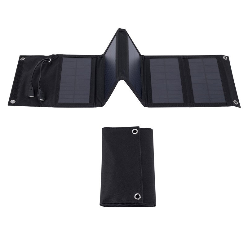 10W5 Foldable Solar Charger Mobile Phone Charger Built in Voltage Regulating Dual USB Output Solar Charging Panel