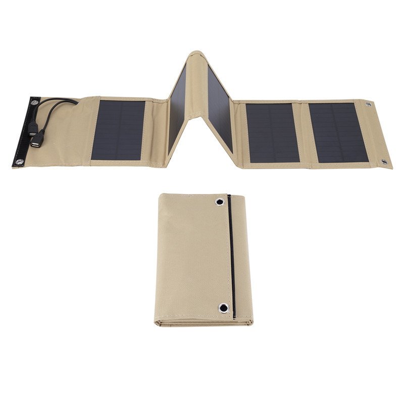 10W5 Foldable Solar Charger Mobile Phone Charger Built in Voltage Regulating Dual USB Output Solar Charging Panel