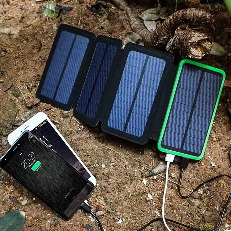 Two Packs of 20,000mAh PD 18W Fast Solar Charger with Foldable Panels power banks & power station