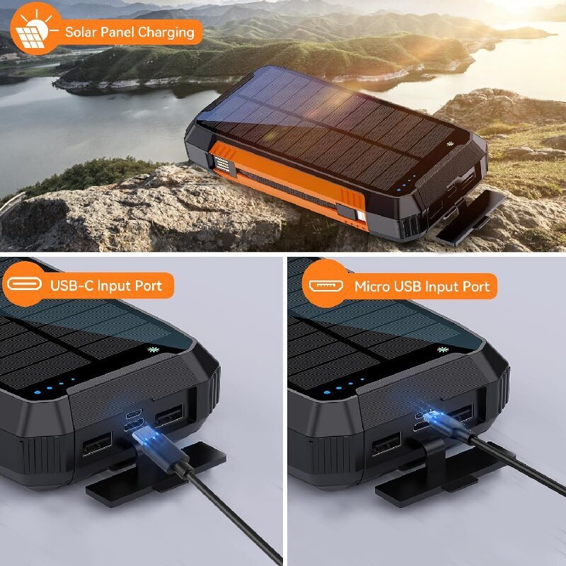 PD22.5W 30000MAH Factory Wholesale Outdoor Portable Charging Cable 15W Wireless Fast Charge Large Capacity Solar Power Bank