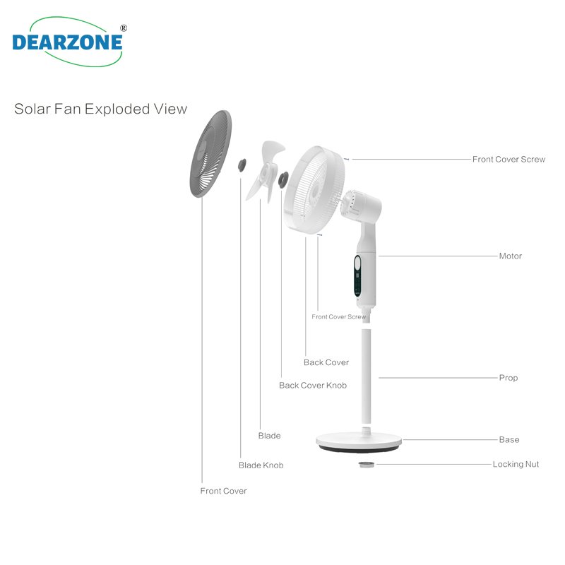 Portable Outdoor Indoor Solar Rechargeable Stand Electric Cooling Solar Fan with USB charger and lighting