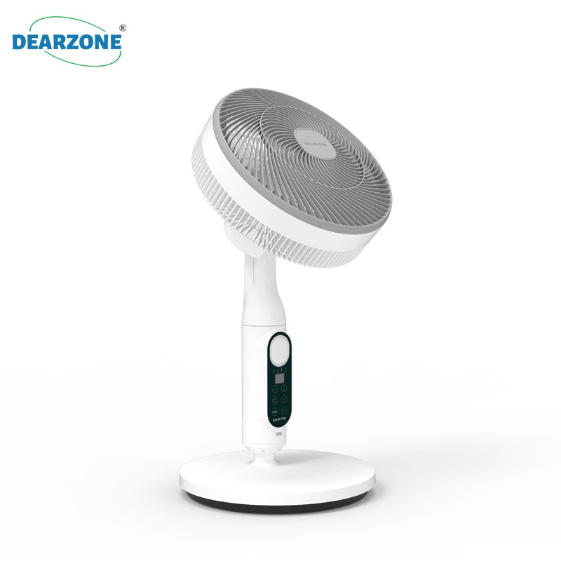 Portable Outdoor Indoor Solar Rechargeable Stand Electric Cooling Solar Fan with USB charger and lighting